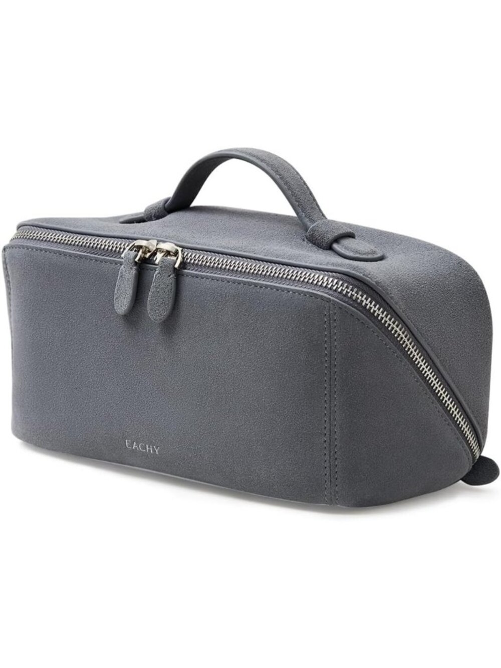 Large Capacity Leather Makeup Bag - Portable 180° Wide-Open Cosmetic Organizer